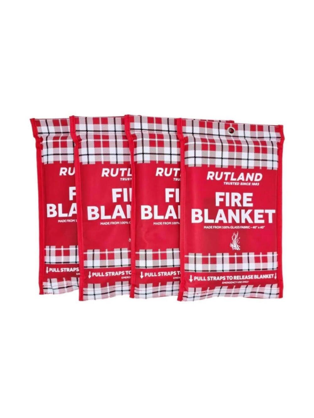 4 Pack Emergency Fire Blankets, 40x40" Woven Fiberglass - New in Box